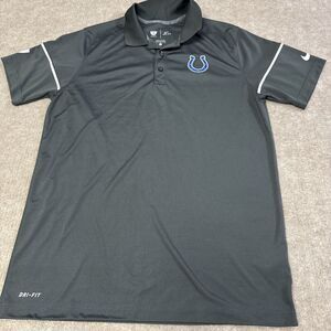 INDIANAPOLIS COLTS‎ Mens Med Nike Dri-Fit Polo Shirt Gray logo Swoosh Football